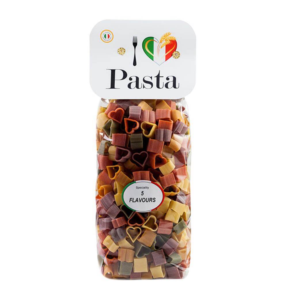 Love Italia 5 Flavour Little Hearts Pasta 500g